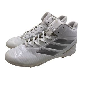 adidas Freak Mid Molded Football Cleats White and Silver in Size US Men's 7.5